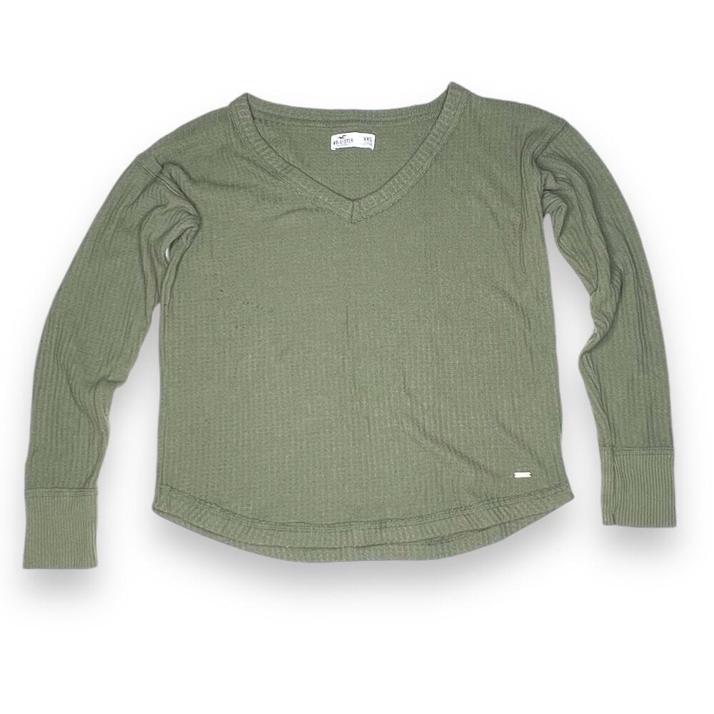 Hollister Green V-neck Sweater XXS